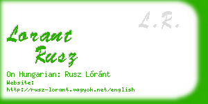 lorant rusz business card